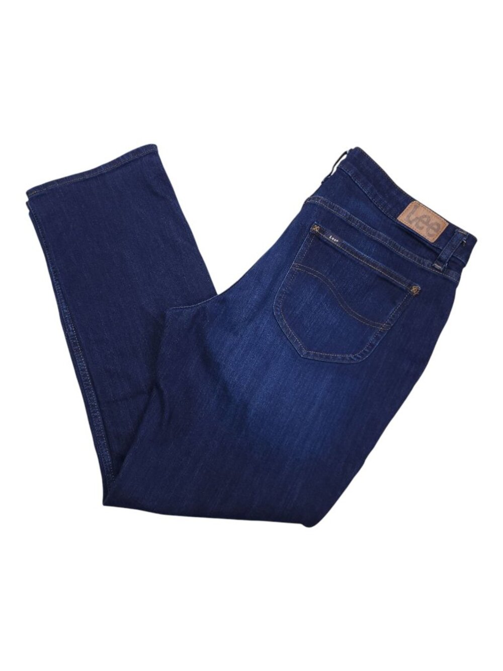 Lee Womens Mid-Rise Bootcut Jeans Dark Wash Size 16M Cotton Blend